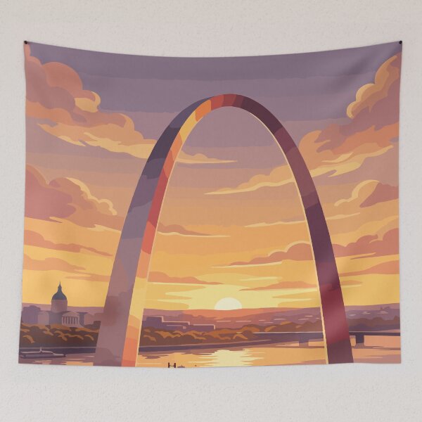 Item preview, Gateway Arch National Park USA Vintage Travel designed and sold by RareDeerArt.
