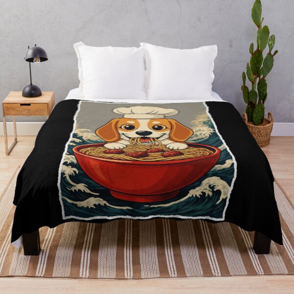 Item preview, Cute Chef Puppy Eating Spaghetti In Retro Japanese Wave designed and sold by JordynLadukeg65.