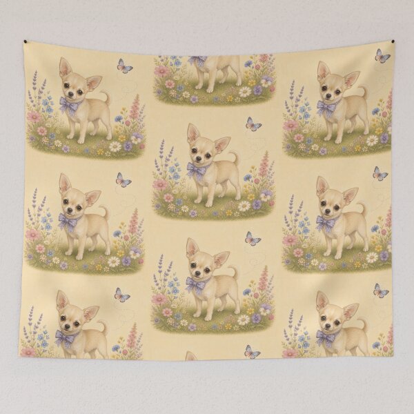 Item preview, Chihuahua Puppy Dog Floral Baby Nursery Room designed and sold by DogGonePeople.
