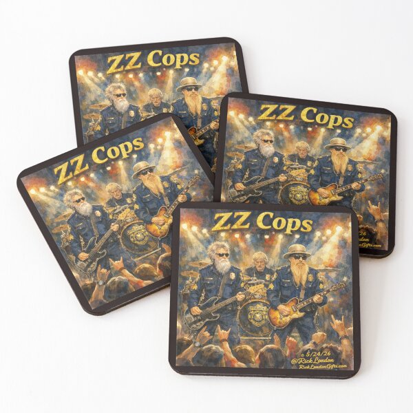 Item preview, ZZ Cops – Rock Band Police Parody Cartoon designed and sold by Rick London Gifts.