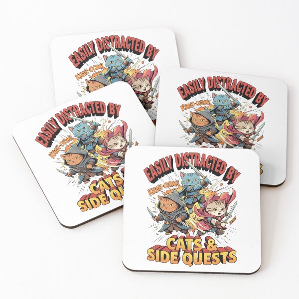 Item preview, Easily Distracted By Cats And Side Quests Funny RPG Gamer designed and sold by TopKult.
