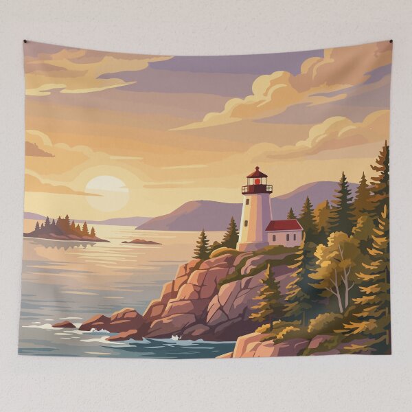 Item preview, Acadia National Park USA Vintage Travel designed and sold by RareDeerArt.