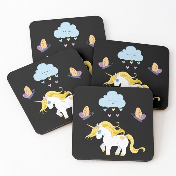 Item preview, Sweet Dreams Golden Unicorn & Rain Cloud: Cute Pastel Nursery Art designed and sold by Yasmine Mohammed.