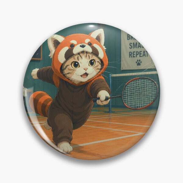 Item preview, Badminton is fun (panda cat) designed and sold by RunningWhiskers.