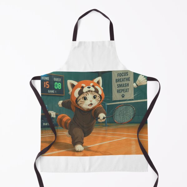 Item preview, Badminton is fun (panda cat) designed and sold by RunningWhiskers.