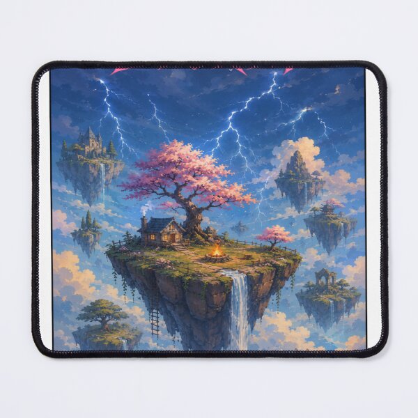 Item preview, Floating Island Storm Fantasy Art | RAY Vintage Streetwear Graphic Tee designed and sold by RAYapparel.