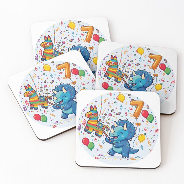 Item preview, Cute Blue Triceratops 7 Birthday Party designed and sold by Tronstell.