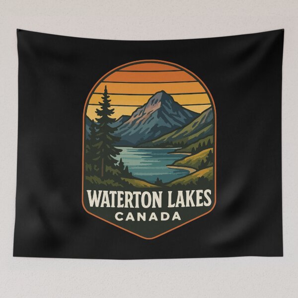 Item preview, Waterton Lakes National Park Retro Travel designed and sold by TomFrontierArt.