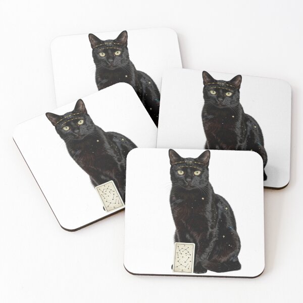Item preview, Crown Cat Title Celestial Black Cat Sticker | Witch Familiar Aesthetic designed and sold by AeraArts.