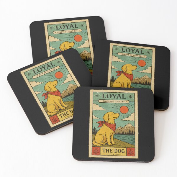 Item preview, Loyal Dog Vintage Poster with Rustic Nature and Mountain Scenery designed and sold by ferminhays.