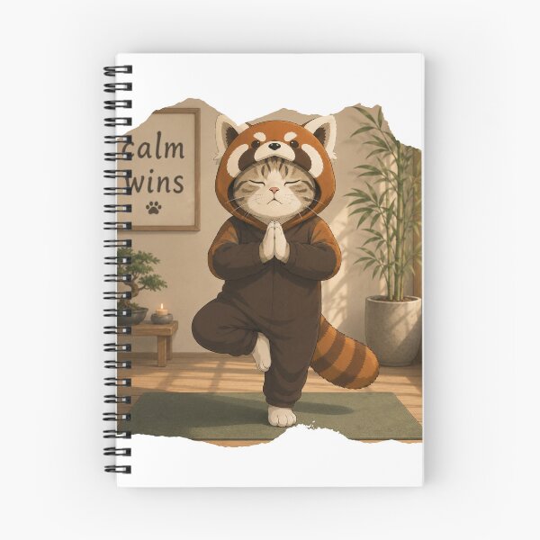Item preview, Calm wins - Yoga (panda cat) designed and sold by RunningWhiskers.