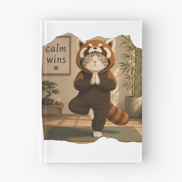 Item preview, Calm wins - Yoga (panda cat) designed and sold by RunningWhiskers.