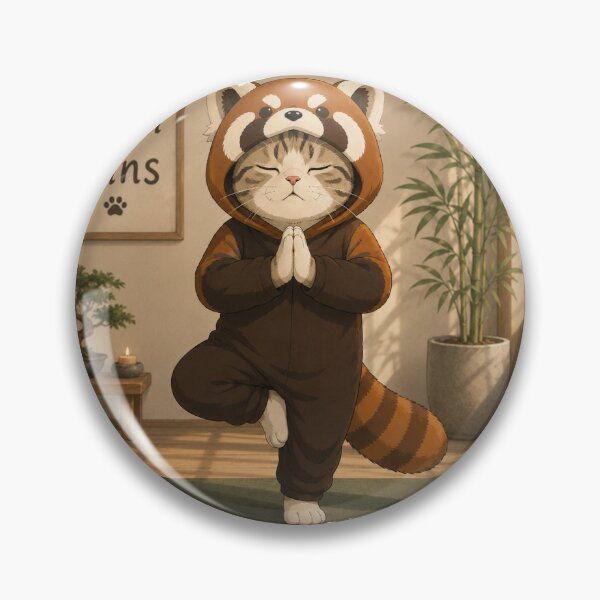 Item preview, Calm wins - Yoga (panda cat) designed and sold by RunningWhiskers.