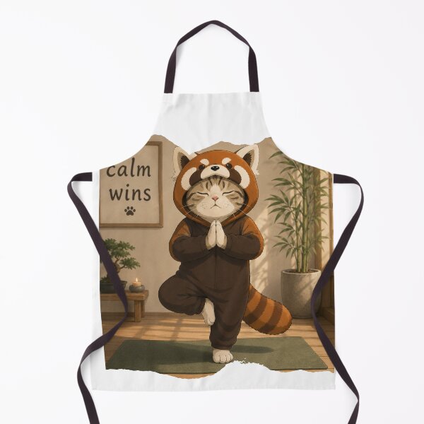 Item preview, Calm wins - Yoga (panda cat) designed and sold by RunningWhiskers.