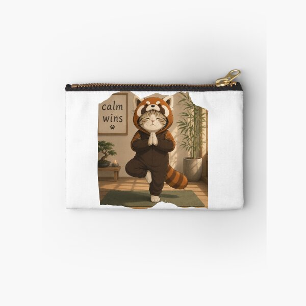 Item preview, Calm wins - Yoga (panda cat) designed and sold by RunningWhiskers.