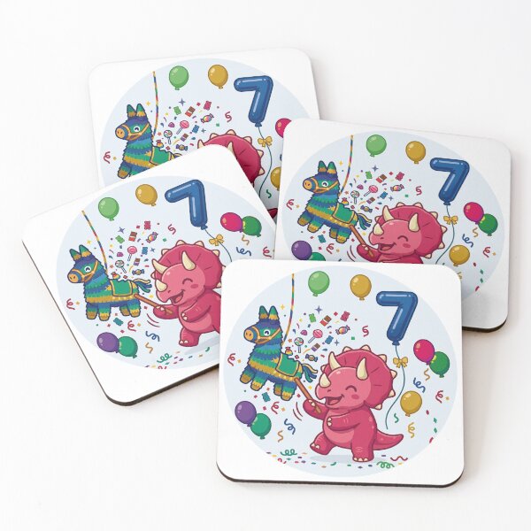 Item preview, Cute Pink Triceratops 7 Birthday Party designed and sold by Tronstell.