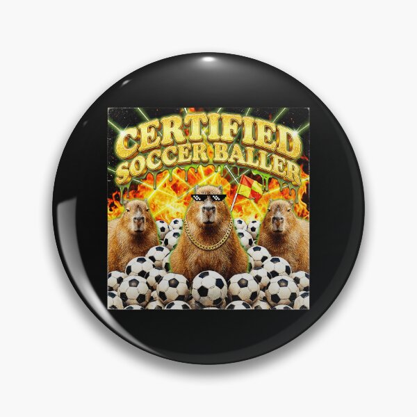 Item preview, Certified Soccer Baller Capybara Meme With Chaotic Retro Sports Energy designed and sold by Masonixem.