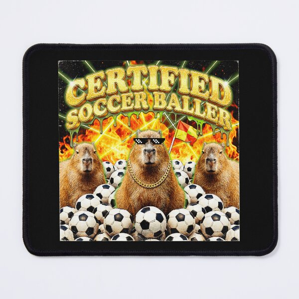Item preview, Certified Soccer Baller Capybara Meme With Chaotic Retro Sports Energy designed and sold by Masonixem.