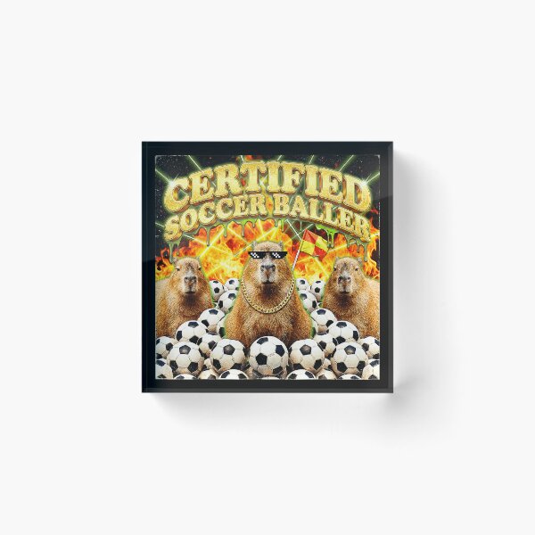 Item preview, Certified Soccer Baller Capybara Meme With Chaotic Retro Sports Energy designed and sold by Masonixem.