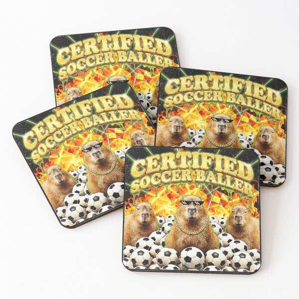 Item preview, Certified Soccer Baller Capybara Meme With Chaotic Retro Sports Energy designed and sold by Masonixem.