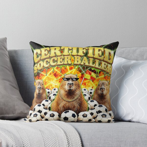 Item preview, Certified Soccer Baller Capybara Meme With Chaotic Retro Sports Energy designed and sold by Masonixem.