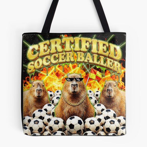 Item preview, Certified Soccer Baller Capybara Meme With Chaotic Retro Sports Energy designed and sold by Masonixem.