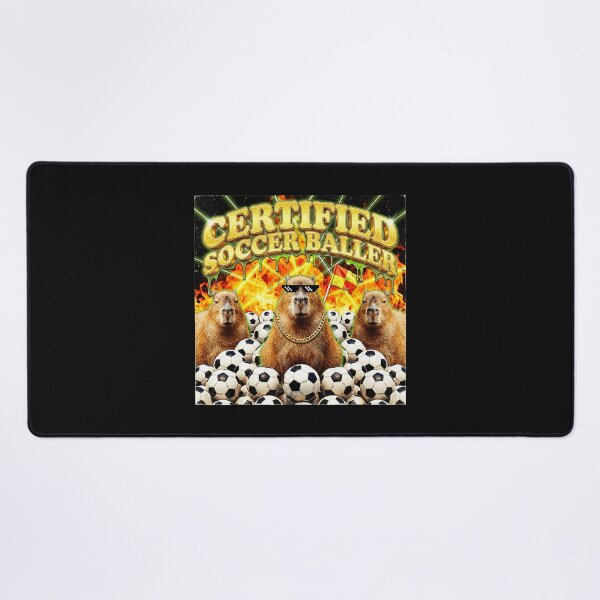 Item preview, Certified Soccer Baller Capybara Meme With Chaotic Retro Sports Energy designed and sold by Masonixem.