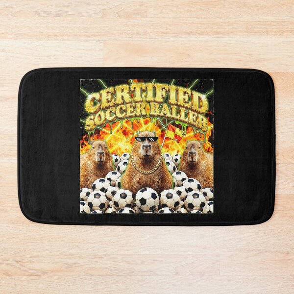 Item preview, Certified Soccer Baller Capybara Meme With Chaotic Retro Sports Energy designed and sold by Masonixem.