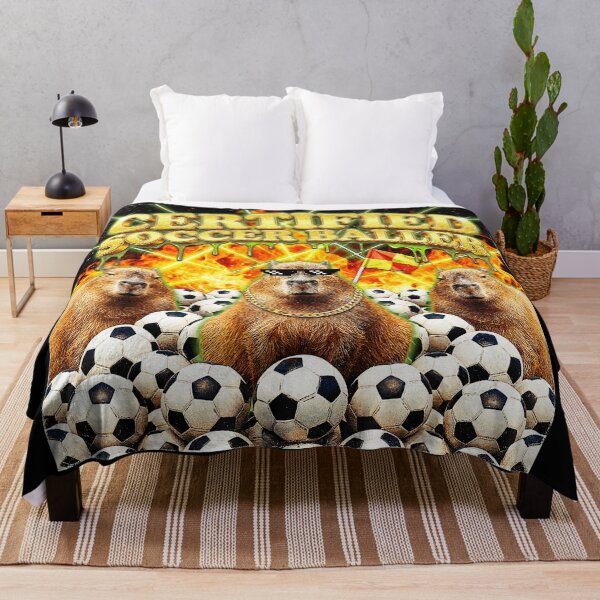 Item preview, Certified Soccer Baller Capybara Meme With Chaotic Retro Sports Energy designed and sold by Masonixem.