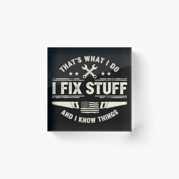 Item preview, Fix Stuff And Know Things Funny Dad Workshop Vintage designed and sold by zamiokaline.