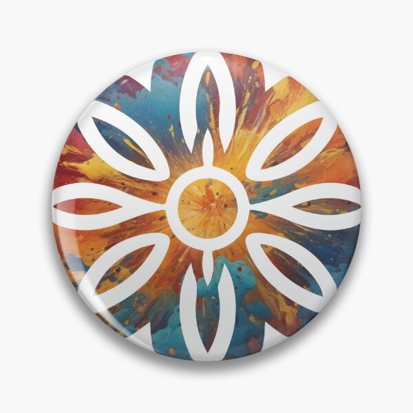 Item preview, Fiery Sunflare Bloom Geometric Flower Art designed and sold by Osmose-Studio.