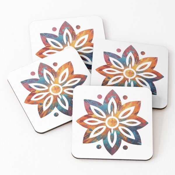 Item preview, Fiery Sunflare Bloom Geometric Flower Art designed and sold by Osmose-Studio.