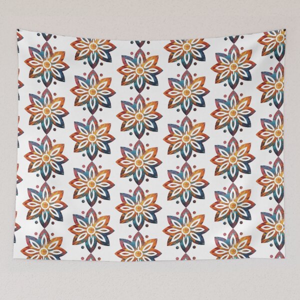 Item preview, Fiery Sunflare Bloom Geometric Flower Art designed and sold by Osmose-Studio ⭐⭐⭐⭐⭐.