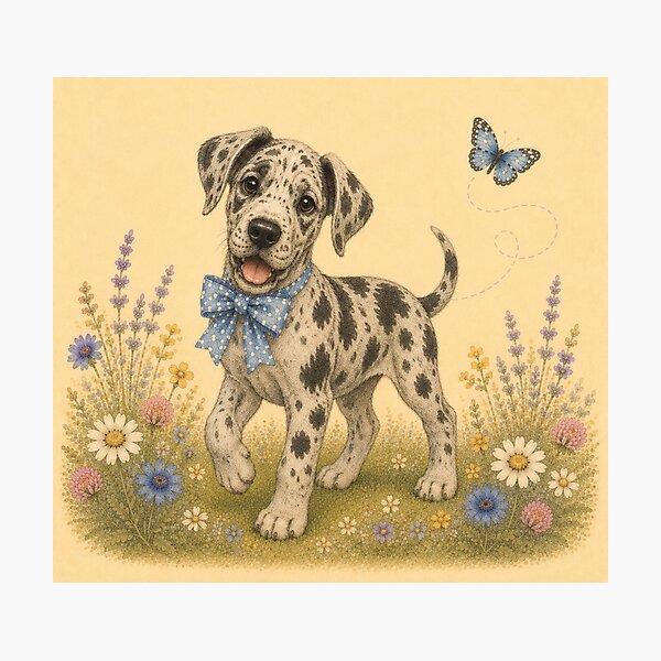 Item preview, Great Dane Puppy Dog Floral Baby Nursery Room designed and sold by DogGonePeople.