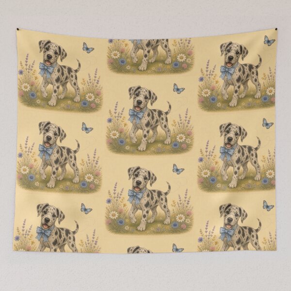 Item preview, Great Dane Puppy Dog Floral Baby Nursery Room designed and sold by DogGonePeople.