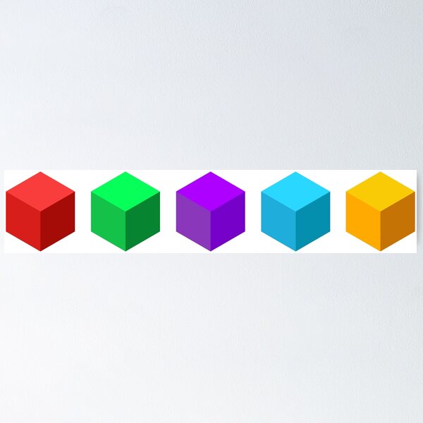 Item preview, Colorful Geometric Cubes Illustration – Minimal 3D Abstract Block Design designed and sold by Caterina@.