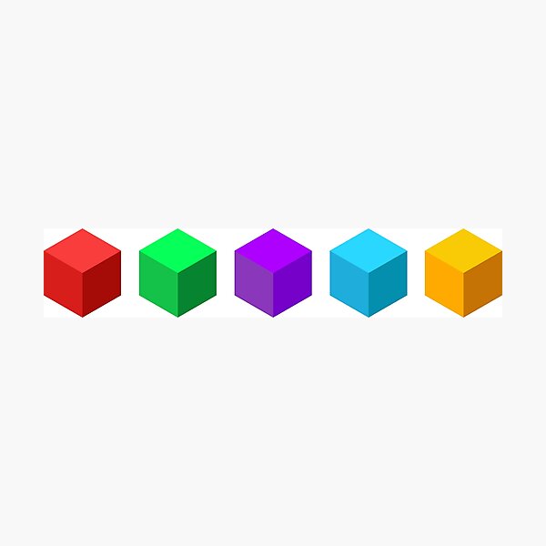 Item preview, Colorful Geometric Cubes Illustration – Minimal 3D Abstract Block Design designed and sold by Caterina@.