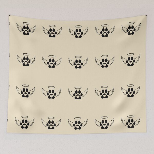 Item preview, Winged Paw Print Pet Memorial Gift Design, Black designed and sold by Corvoria.