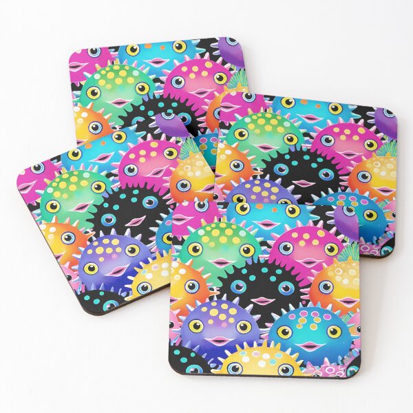 Item preview, Cute Colorful Cartoon Pufferfish Pattern designed and sold by Tammy Winand Arts.