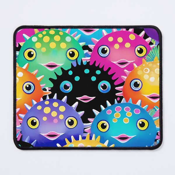 Item preview, Cute Colorful Cartoon Pufferfish Pattern designed and sold by Tammy Winand Arts.