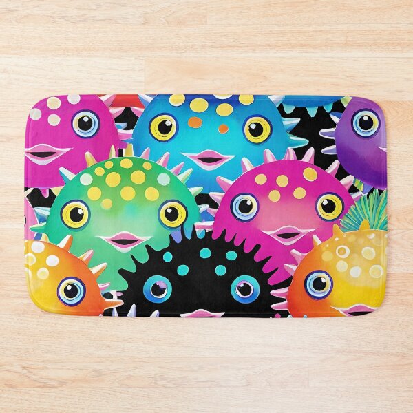 Item preview, Cute Colorful Cartoon Pufferfish Pattern designed and sold by Tammy Winand Arts.