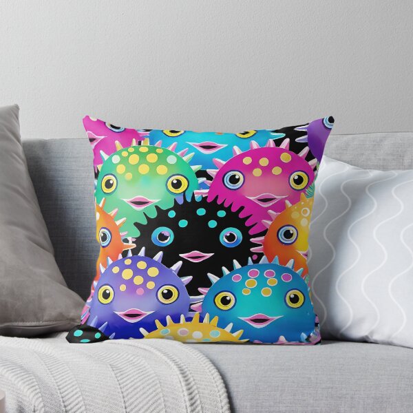 Item preview, Cute Colorful Cartoon Pufferfish Pattern designed and sold by Tammy Winand Arts.