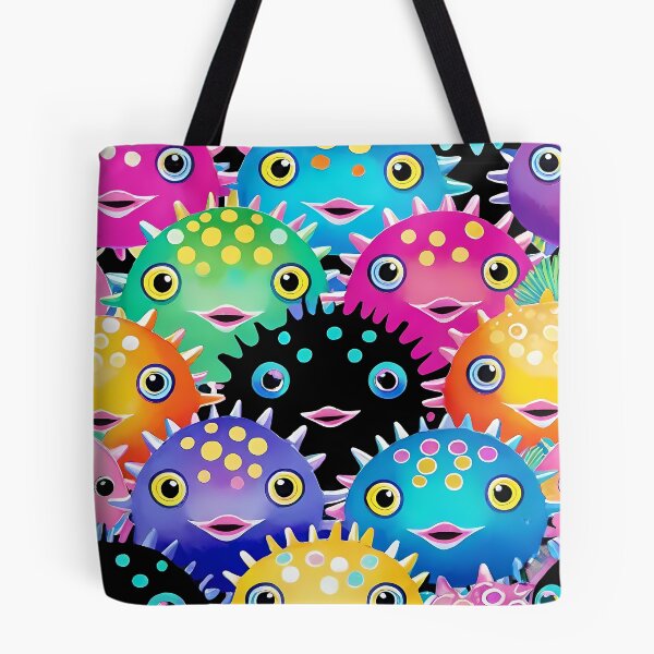 Item preview, Cute Colorful Cartoon Pufferfish Pattern designed and sold by Tammy Winand Arts.