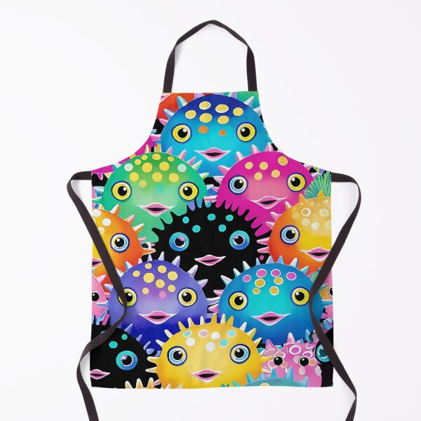 Item preview, Cute Colorful Cartoon Pufferfish Pattern designed and sold by Tammy Winand Arts.