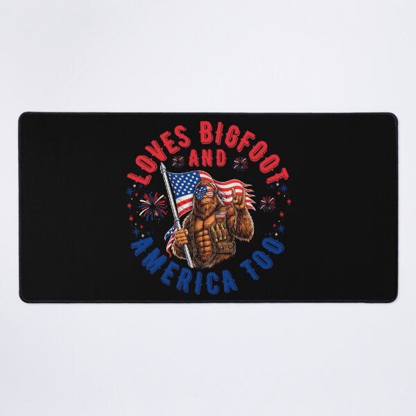 Item preview, Love Bigfoot And America Too Patriotic Sasquatch USA Flag Vintage designed and sold by Teetreasure2.