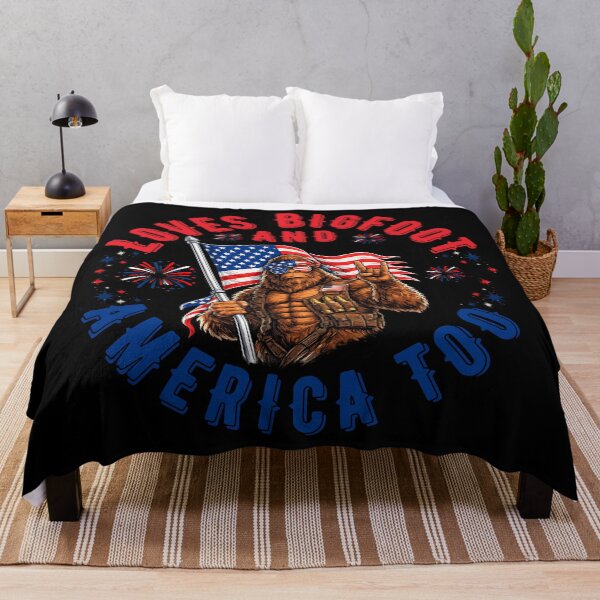 Item preview, Love Bigfoot And America Too Patriotic Sasquatch USA Flag Vintage designed and sold by Teetreasure2.