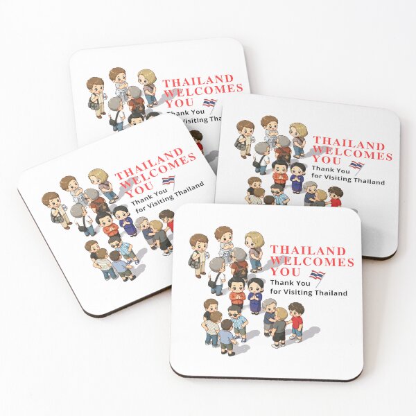Item preview, Thailand Welcomes You Cute Chibi Tourist Greeting Graphic | Thai Culture Travel Cartoon Design designed and sold by Beeform.