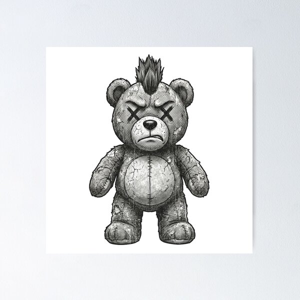 Item preview, Dead-Eye Plushie No.2: Punk Teddy Bear designed and sold by NO BEAVER NO PUNK.