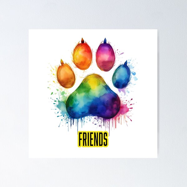 Item preview, RAINBOW DOG PAW.   FRIENDS designed and sold by BIGPIX91011.