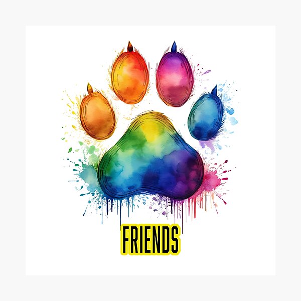 Item preview, RAINBOW DOG PAW.   FRIENDS designed and sold by BIGPIX91011.